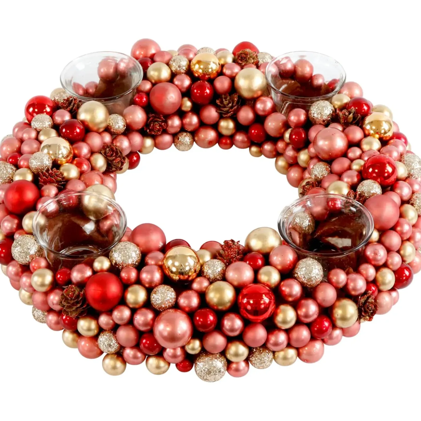 Käthe Wohlfahrt Adventskranz Aus Kugeln, Rot-Gold Hot
