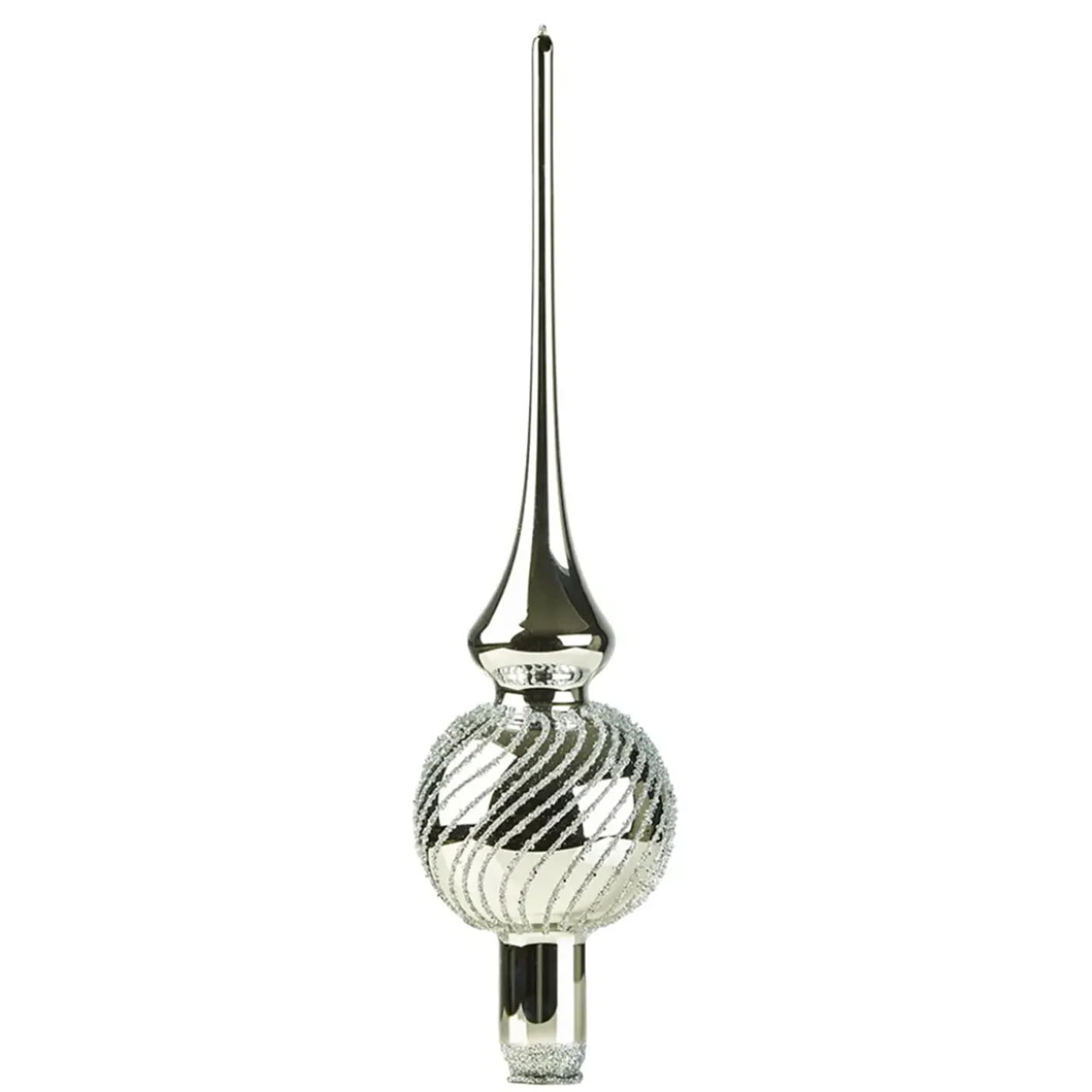 Käthe Wohlfahrt Baumspitze Silber Mit Silber Spiraldekor New