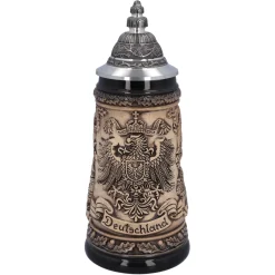 Käthe Wohlfahrt Bierkrug Mit Zinndeckel "Deutschland", Natur, 0,5L New