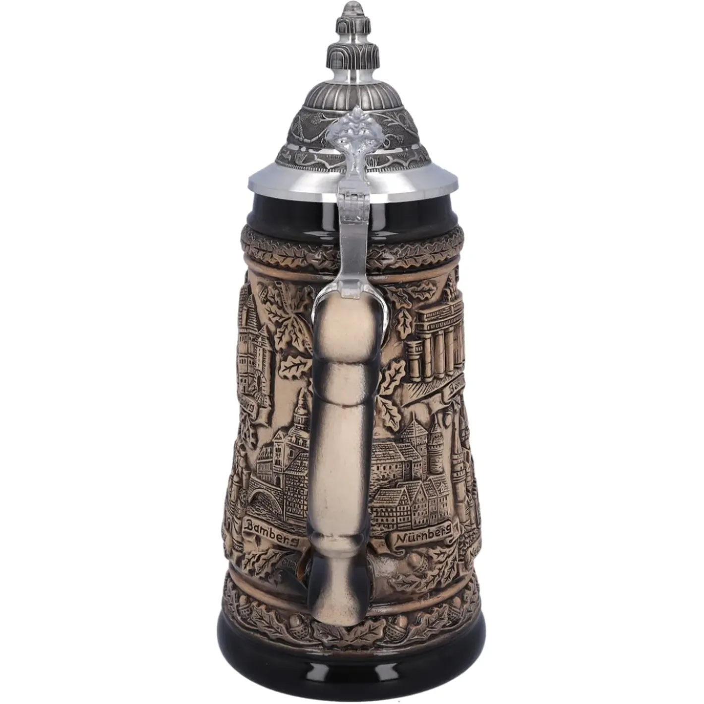 Käthe Wohlfahrt Bierkrug Mit Zinndeckel "Deutschland", Natur, 0,5L New