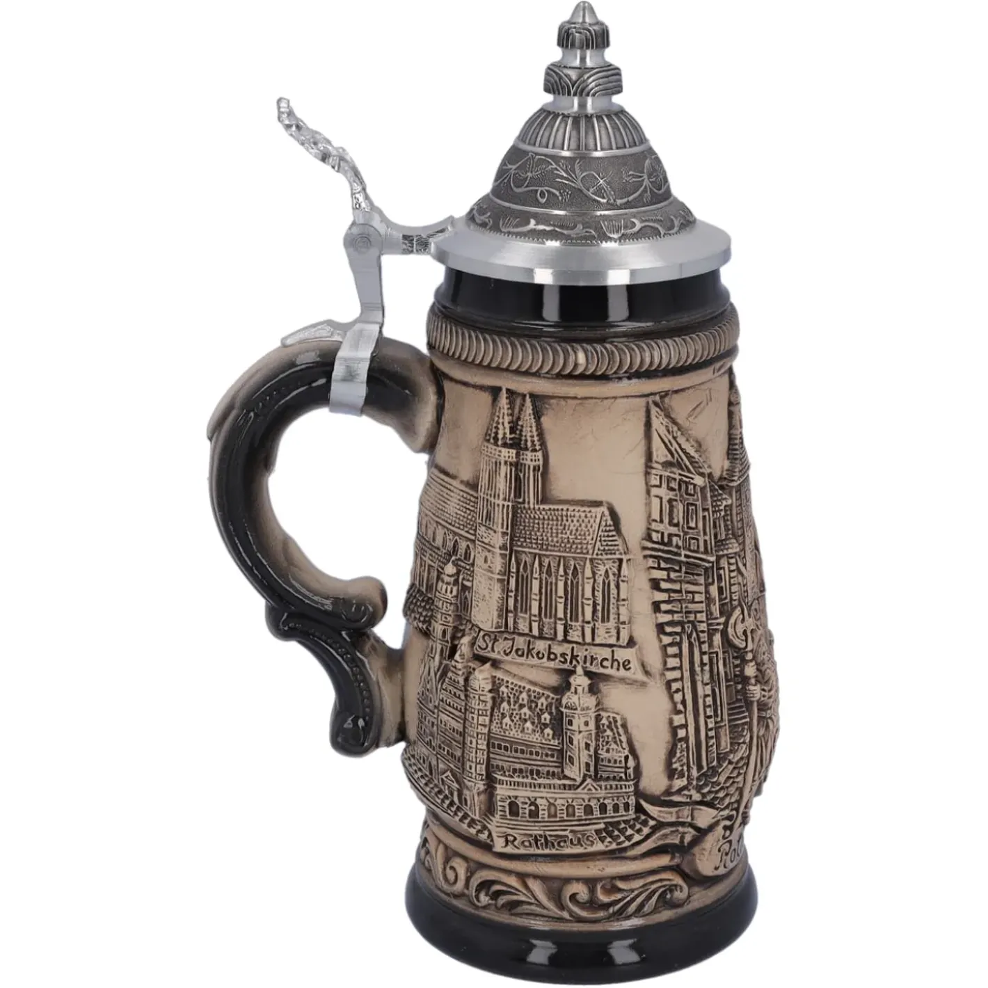 Käthe Wohlfahrt Bierkrug Mit Zinndeckel "Rothenburg", 0,25 Liter Best