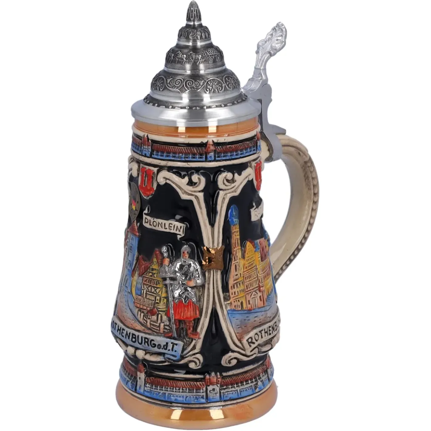 Käthe Wohlfahrt Bierkrug Mit Zinndeckel "Rothenburg Mit Ritter", 0,25 L Outlet