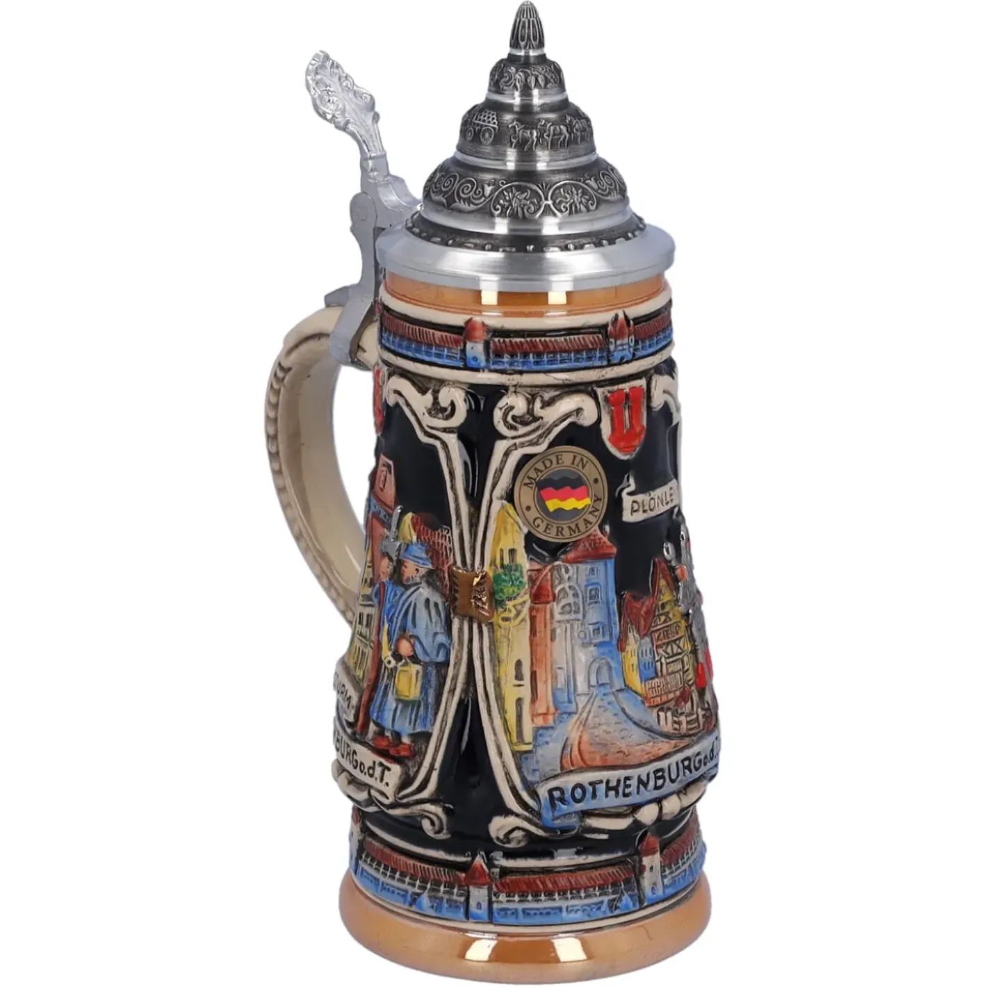 Käthe Wohlfahrt Bierkrug Mit Zinndeckel "Rothenburg Mit Ritter", 0,25 L Outlet