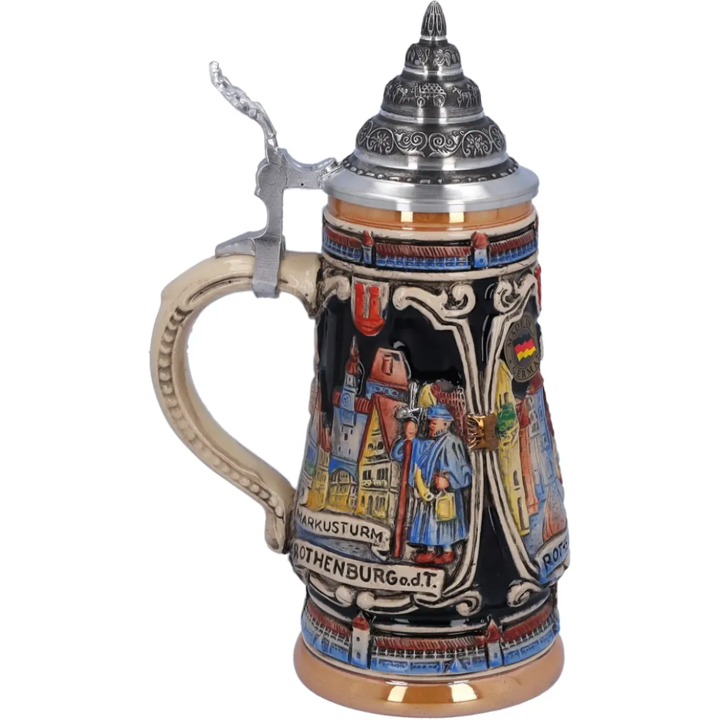 Käthe Wohlfahrt Bierkrug Mit Zinndeckel "Rothenburg Mit Ritter", 0,25 L Outlet