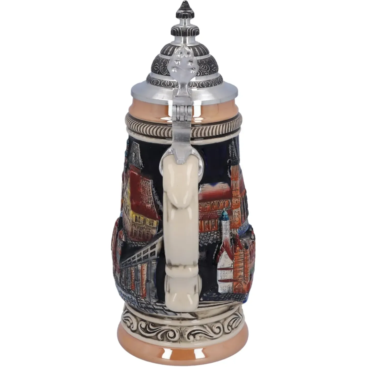 Käthe Wohlfahrt Bierkrug Mit Zinndeckel "Rothenburg", Schwarz, 0,25L Sale