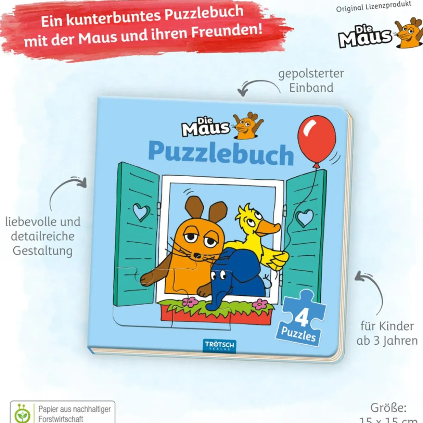 Trötsch Verlag Die Maus Puzzlebuch Quadratisch Best