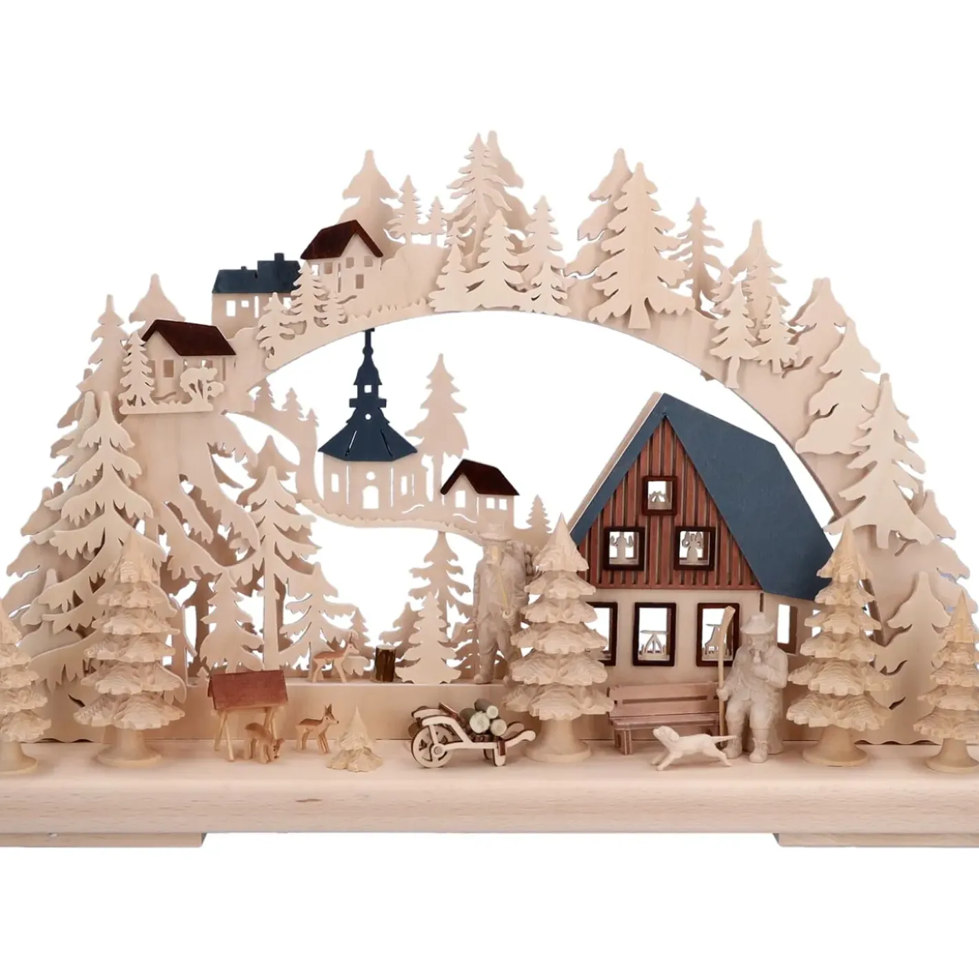 RATAGS Holzdesign 3-D Schwibbögen "Holzfallerhaus", 230V Mit Usb A-Anschluss Online