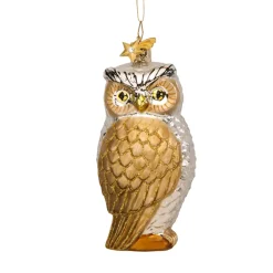 Poesie in Glas Eule Gold-Silber Sale