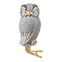 Poesie in Glas Eule Silber Mit Clip Clearance