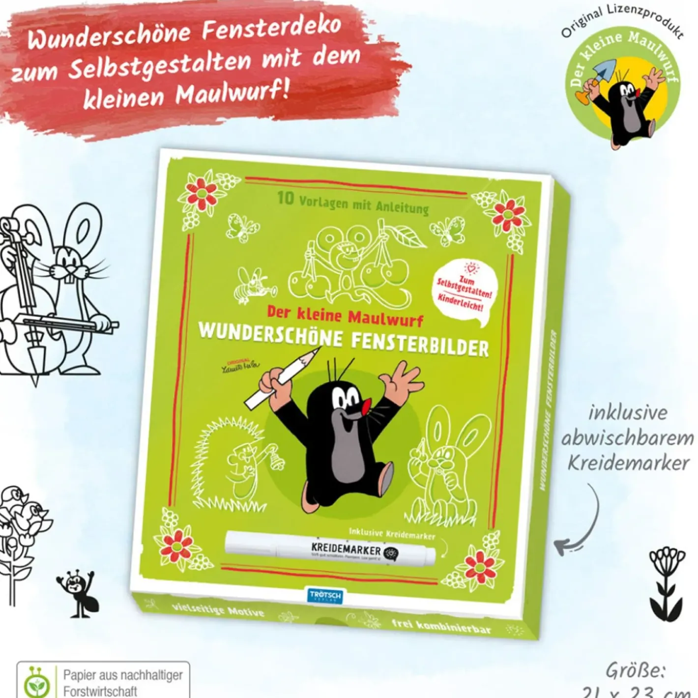 Trötsch Verlag Fensterbilder Kleiner Maulwurf New