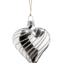 Käthe Wohlfahrt Glasherz Silber Mit Silber Spiraldekor New