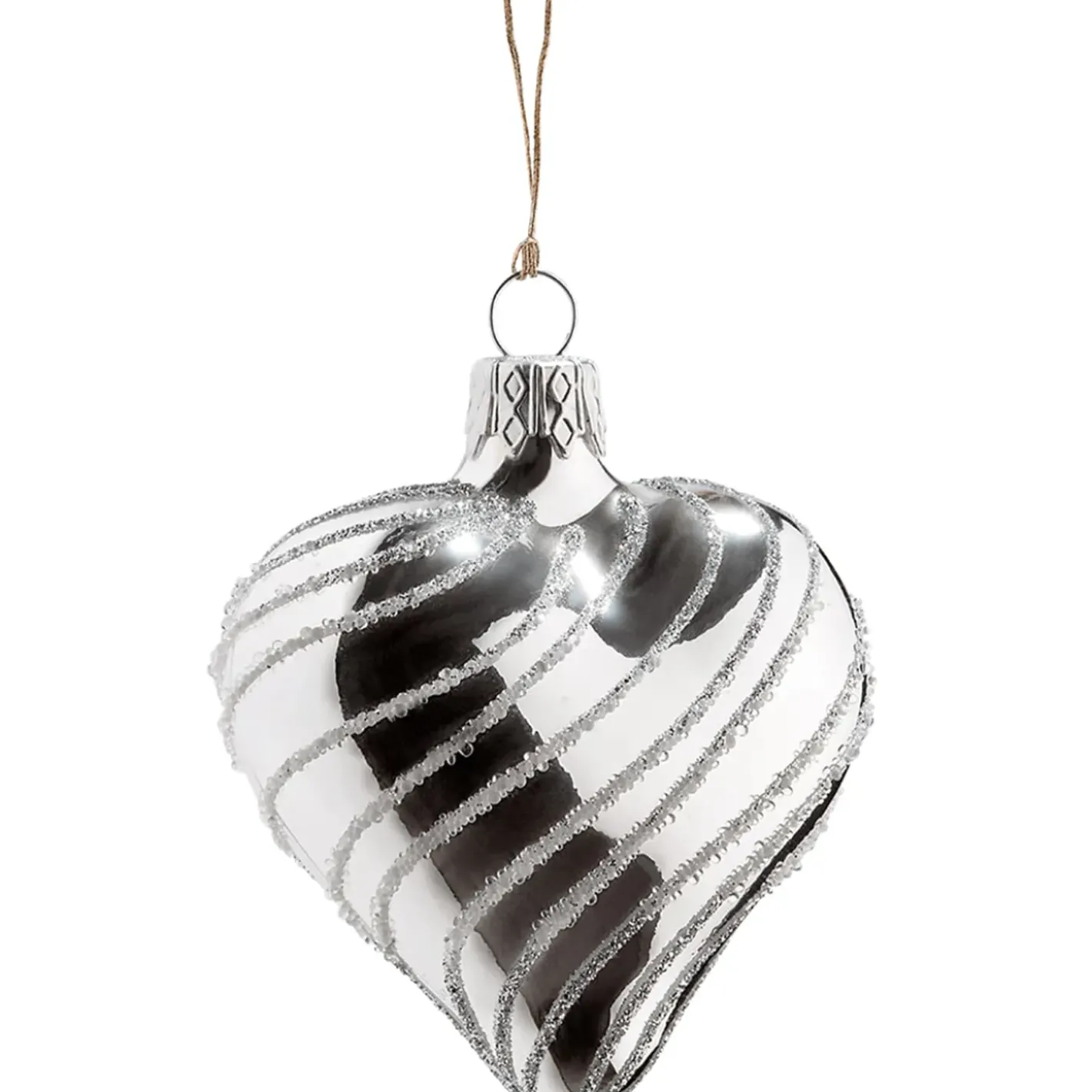 Käthe Wohlfahrt Glasherz Silber Mit Silber Spiraldekor New