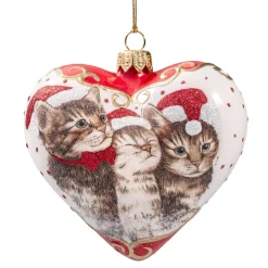 Käthe Wohlfahrt Glasherz Weis Katzenweihnacht