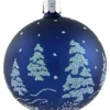 Käthe Wohlfahrt Glaskugel Blau Mit Glitzer Baumen, 7 Cm Best
