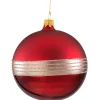 Käthe Wohlfahrt Glaskugel Bordeaux Matt Mit Glitterband, 10Cm