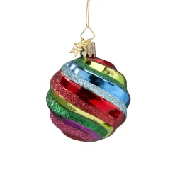 Poesie in Glas Glaskugel Bunt Mit Spiraldekor, 6 Cm Hot