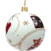 Käthe Wohlfahrt Glaskugel Cremefarben Matt Mit Weihnachtlichen Motiven, 7 Cm New
