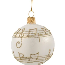 Käthe Wohlfahrt Glaskugel Cremefarben Mit Notenband, 6 Cm Outlet