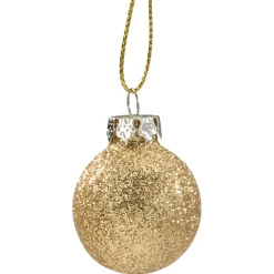 Käthe Wohlfahrt Glaskugel Gold Mit Glitzer, 3Cm New