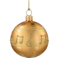 Käthe Wohlfahrt Glaskugel Gold Mit Noten, 6 Cm Best