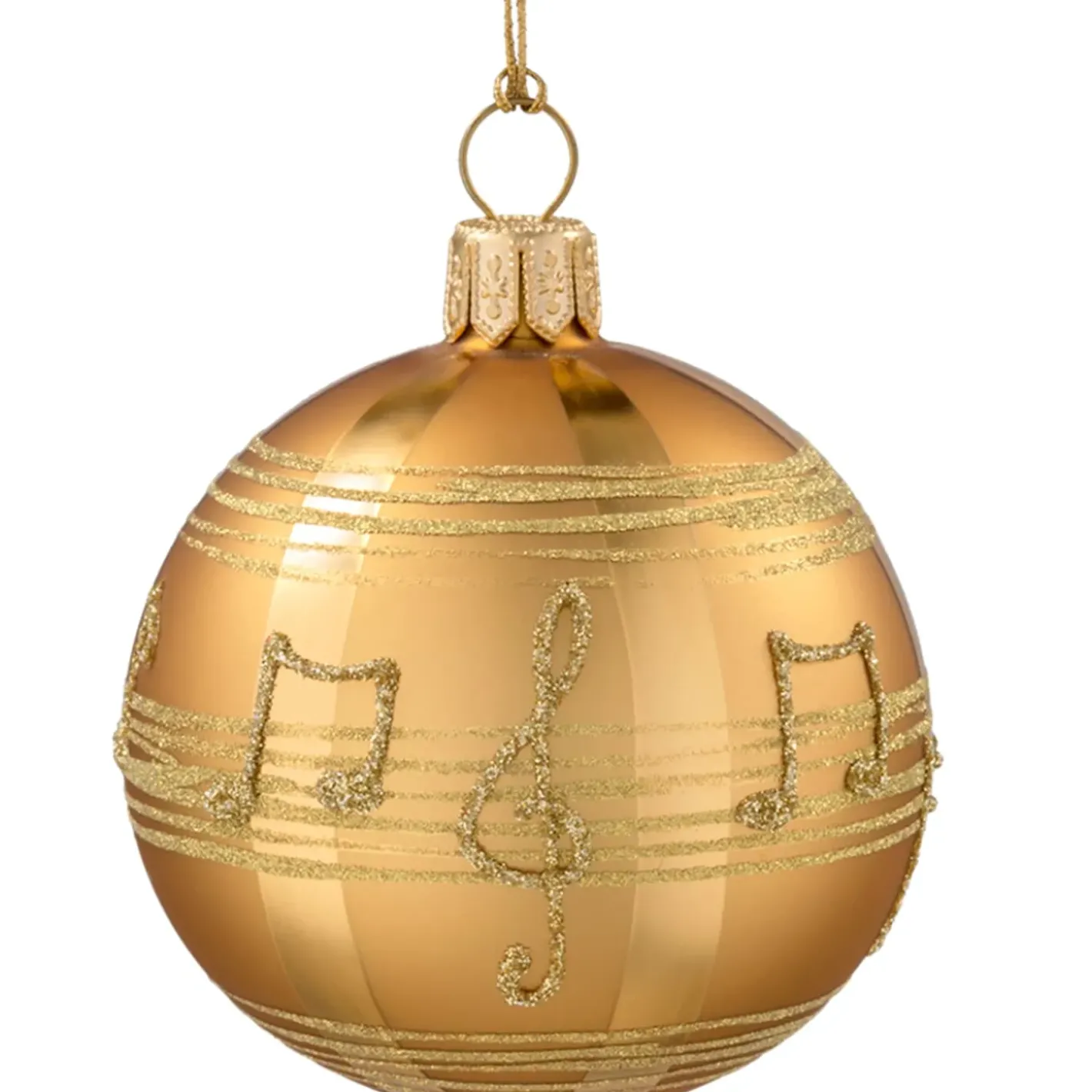 Käthe Wohlfahrt Glaskugel Gold Mit Noten, 8 Cm Hot