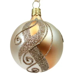 Käthe Wohlfahrt Glaskugel Gold Mit Verzierung, 6 Cm