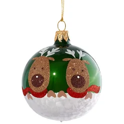 Käthe Wohlfahrt Glaskugel Grun Mit Rentieren, 7 Cm Discount