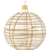 Käthe Wohlfahrt Glaskugel Klar Mit Glitzer Gold/Weis, 10 Cm Hot