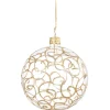 Käthe Wohlfahrt Glaskugel Klar Mit Goldschnorkeln, 6 Cm