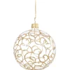 Käthe Wohlfahrt Glaskugel Klar Mit Goldschnorkeln, 8 Cm New