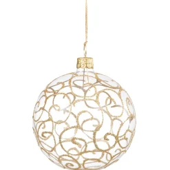 Käthe Wohlfahrt Glaskugel Klar Mit Goldschnorkeln, 8 Cm New