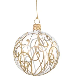 Käthe Wohlfahrt Glaskugel Klar Mit Goldschnorkeln, 7 Cm Sale