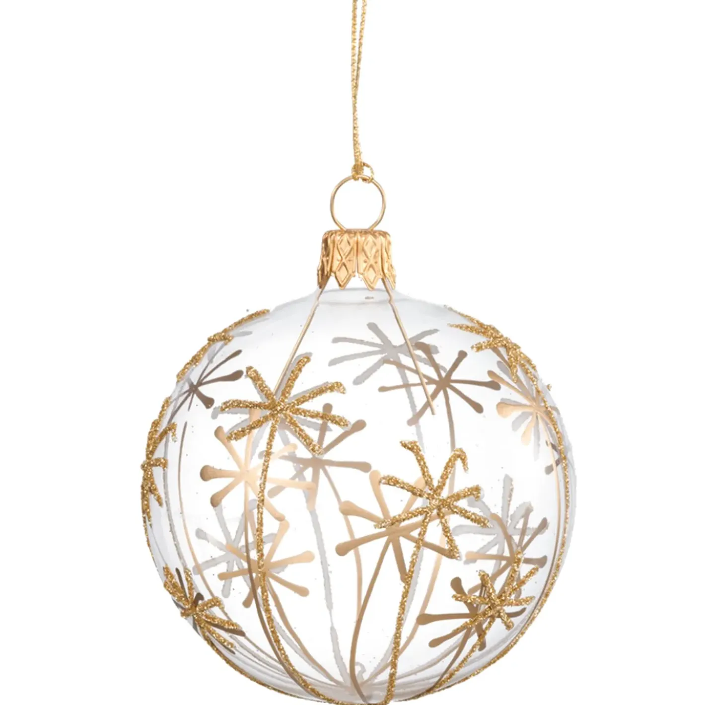 Käthe Wohlfahrt Glaskugel Klar Mit Goldsternen, 7 Cm Sale
