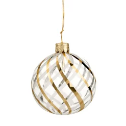 Käthe Wohlfahrt Glaskugel Klar Mit Gold-Weisem Netzdekor, 6 Cm Online