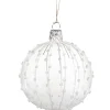 Käthe Wohlfahrt Glaskugel Klar Mit Weisem Glitzerdekor, 7 Cm Best
