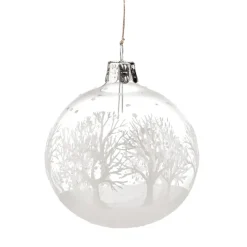 Käthe Wohlfahrt Glaskugel Klar Mit Weisen Baumen, 7 Cm Hot