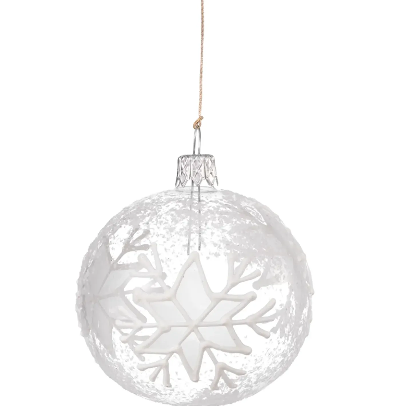 Käthe Wohlfahrt Glaskugel Klar Mit Weisen Flocken, 7 Cm Clearance