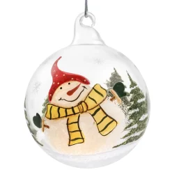 Käthe Wohlfahrt Glaskugel Klar Schneemann Mit Mutze, 8 Cm Best