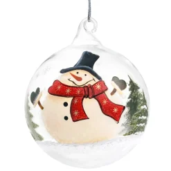 Käthe Wohlfahrt Glaskugel Klar Schneemann Mit Zylinder, 8 Cm Hot