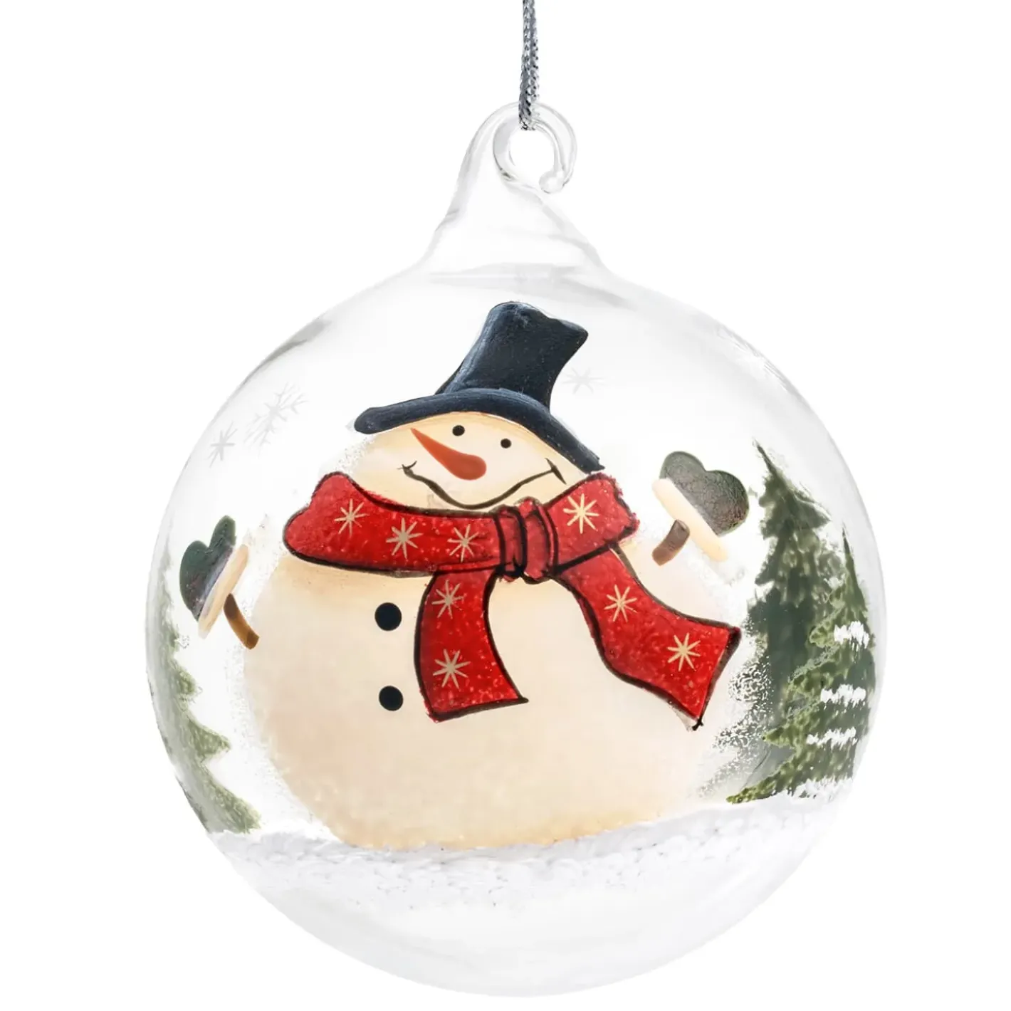 Käthe Wohlfahrt Glaskugel Klar Schneemann Mit Zylinder, 8 Cm Hot