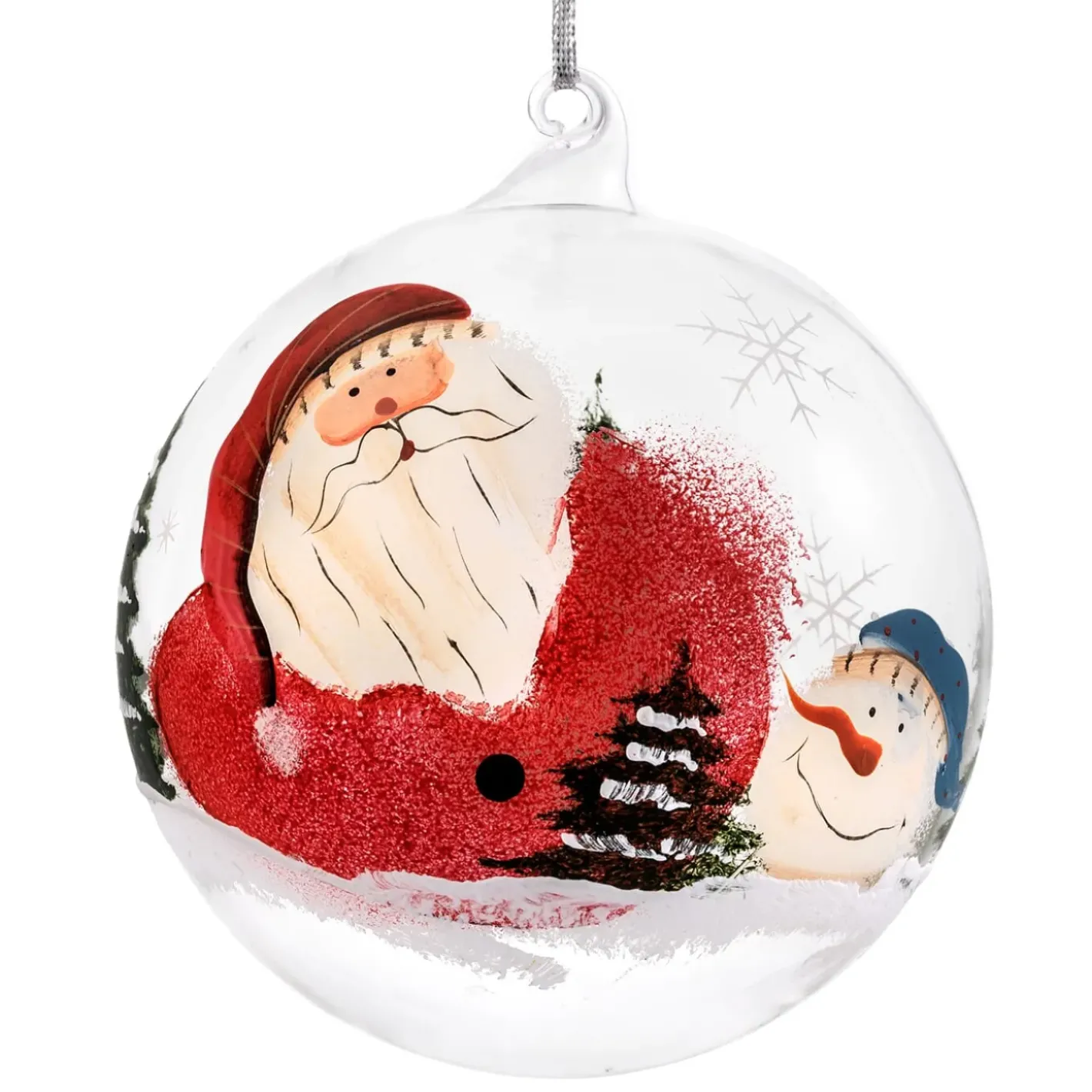 Käthe Wohlfahrt Glaskugel Klar Weihnachtsmann, 12 Cm New