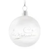 Käthe Wohlfahrt Glaskugel Klar/Weis „Frohe Weihnachten", 6 Cm