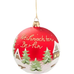 Käthe Wohlfahrt Glaskugel Rot "Weihnachten Berlin", 10 Cm Discount