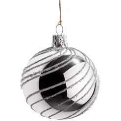 Käthe Wohlfahrt Glaskugel Silber Mit Silber Spiraldekor, 6 Cm Outlet