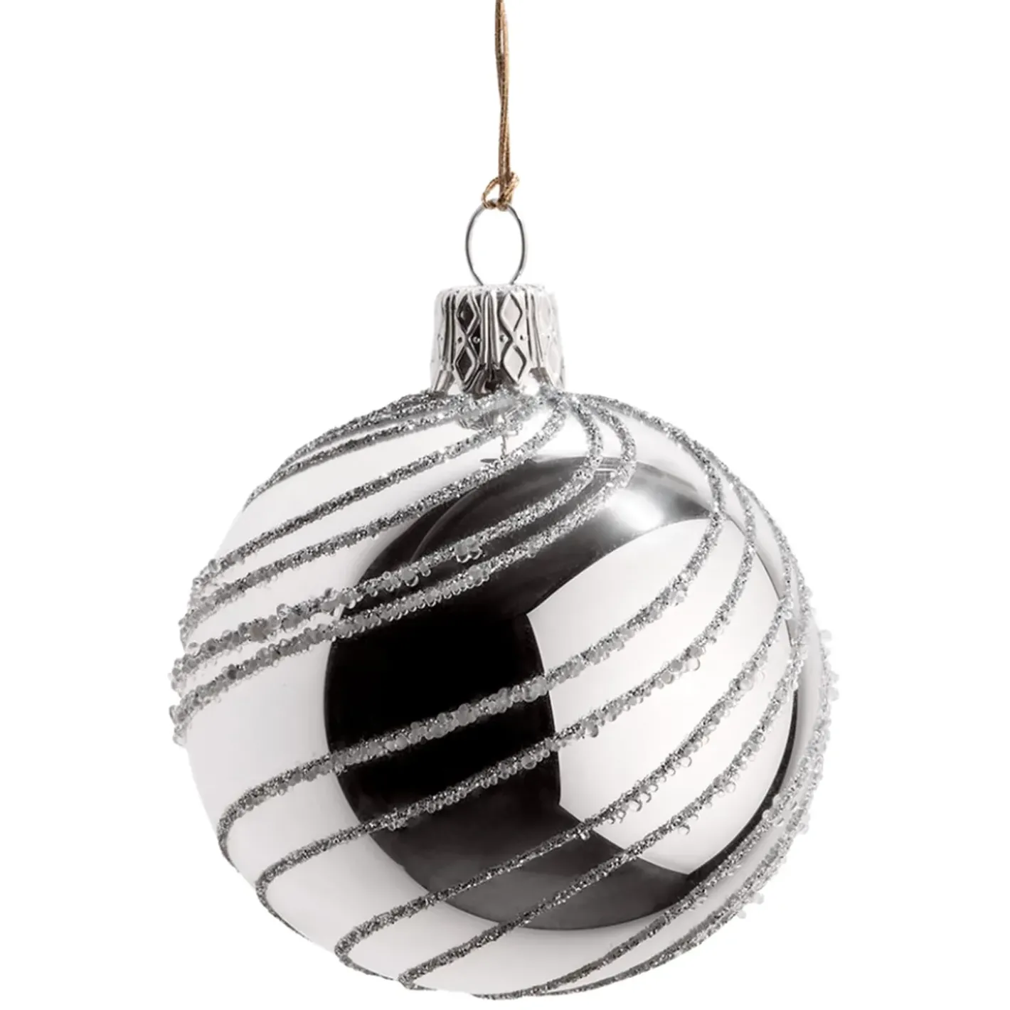Käthe Wohlfahrt Glaskugel Silber Mit Silber Spiraldekor, 6 Cm Outlet