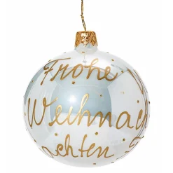 Käthe Wohlfahrt Glaskugel Weis "Frohe Weihnachten", 8 Cm Online