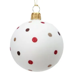 Käthe Wohlfahrt Glaskugel Weis Matt Mit Glitzerpunkten, 6 Cm Online