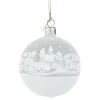 Käthe Wohlfahrt Glaskugel Weis Matt "Weihnachtsdorf", 7 Cm New