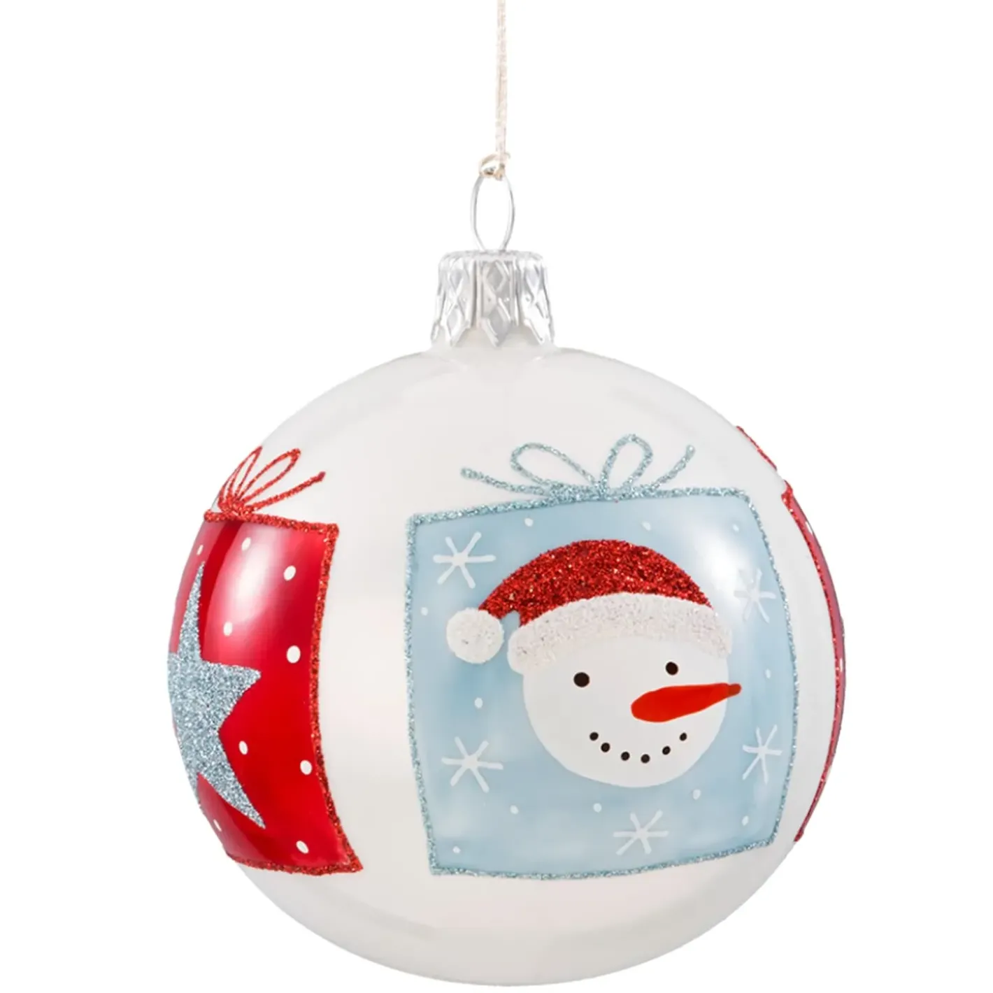 Käthe Wohlfahrt Glaskugel Weis "Winterspas", 7 Cm Best