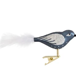 Poesie in Glas Glasvogel Blau-Silber Outlet